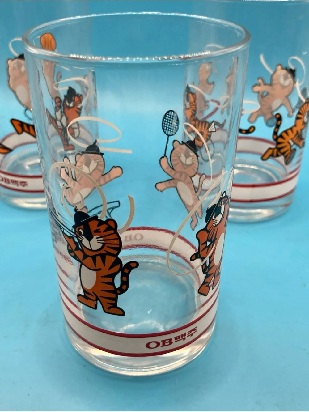1983 Korean OB Beer Seoul Olympic Mascot Glasses 3